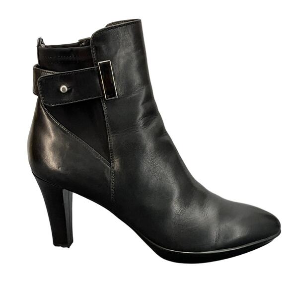 Aquatalia Ruby Dry Weatherproof Black Italian Leather Platform Boot Women 9.5 - Picture 2 of 11
